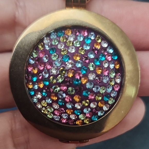 Carlo Biagi Necklace with Swarovski Crystal Coin And Gold Tone Chain - Picture 5 of 8